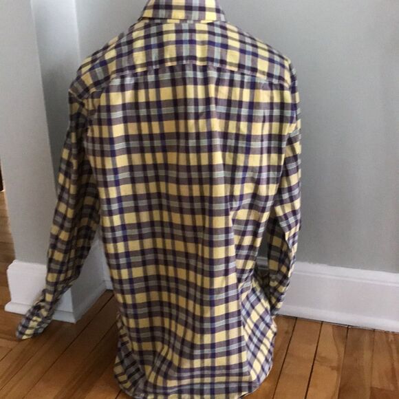 J. Crew purple/yellow/blue button down shirt, Med - Picture 5 of 6